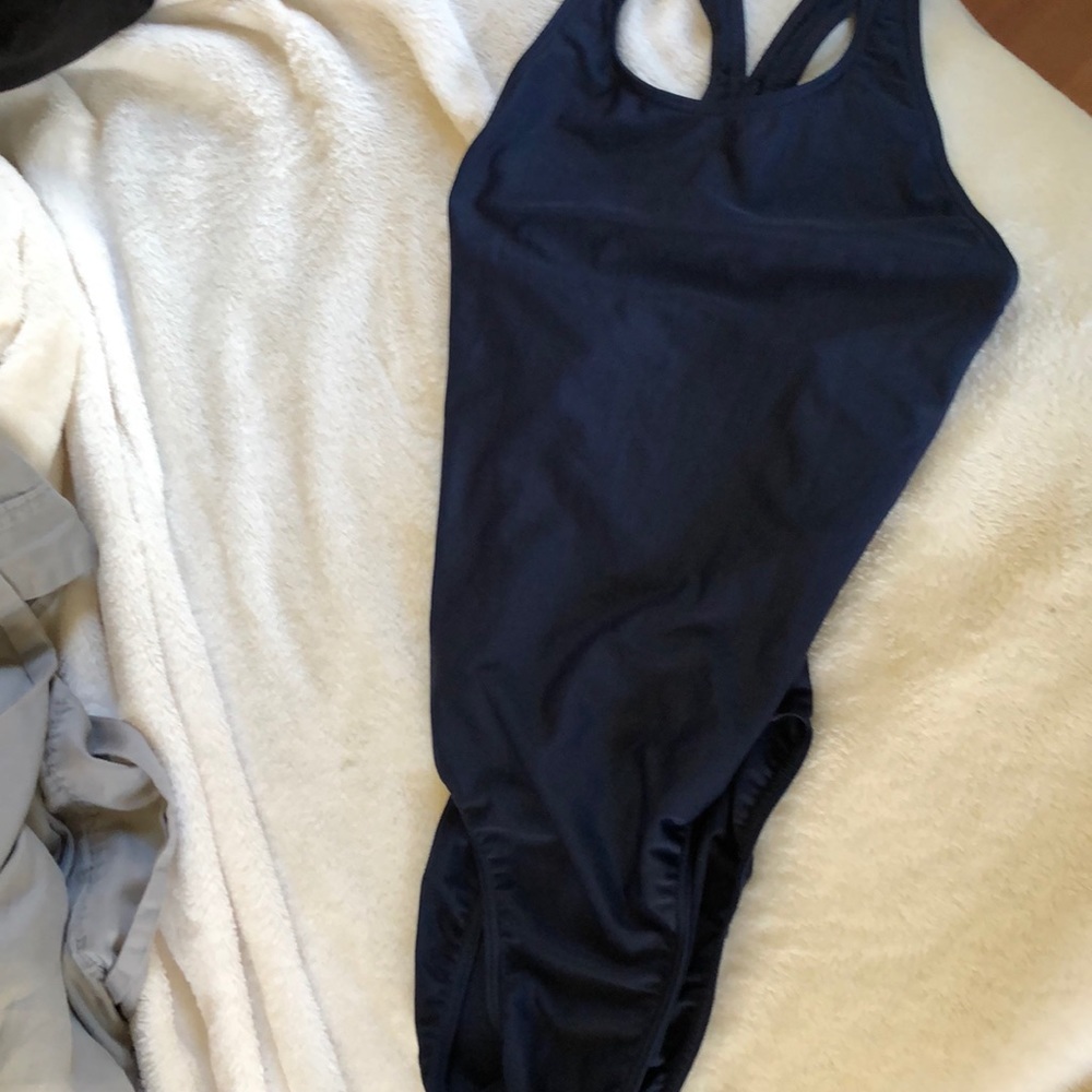 blue swim suit
